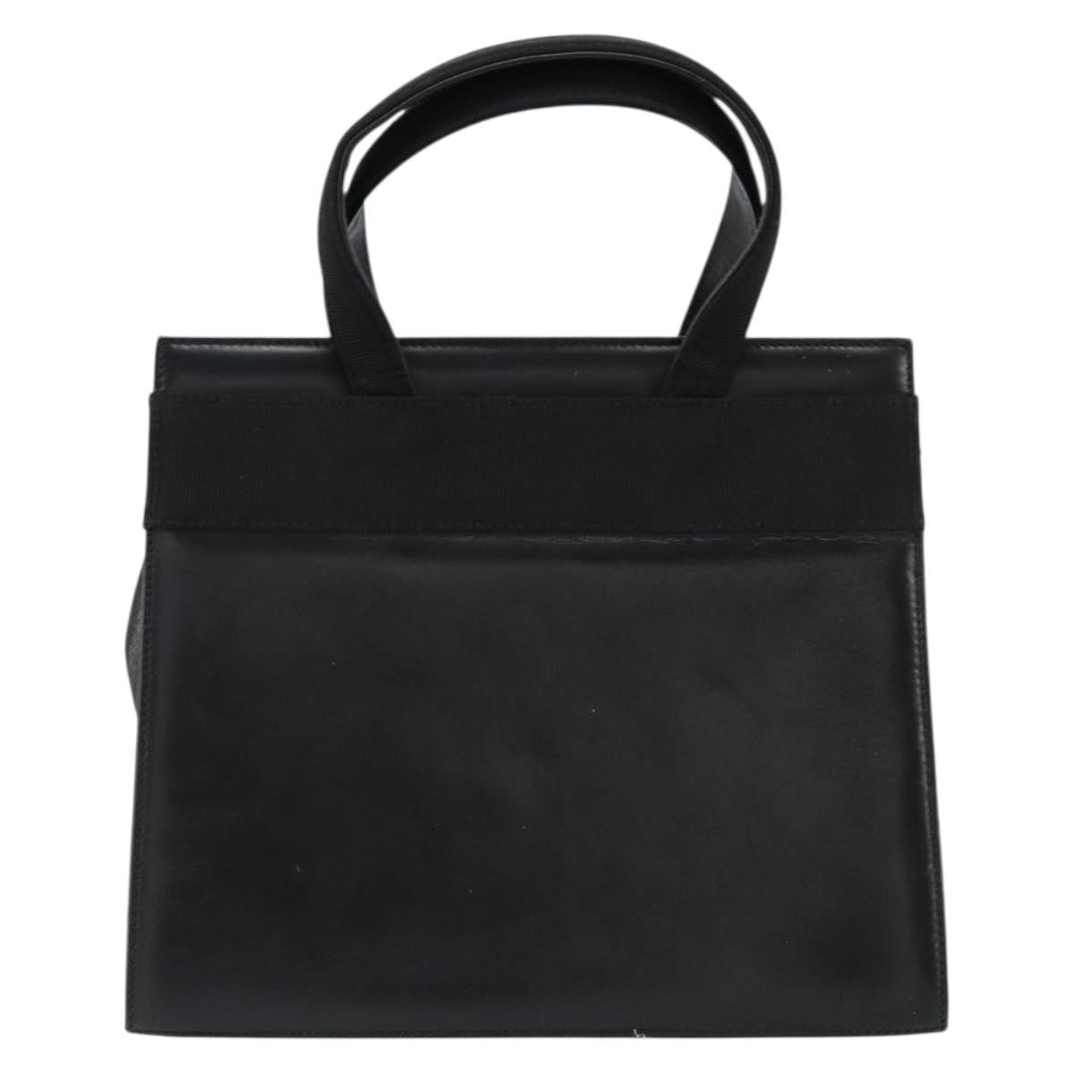 Salvatore Ferragamo Convertible Vara Bow Leather Black Leather Handbag (Pre-Owned)