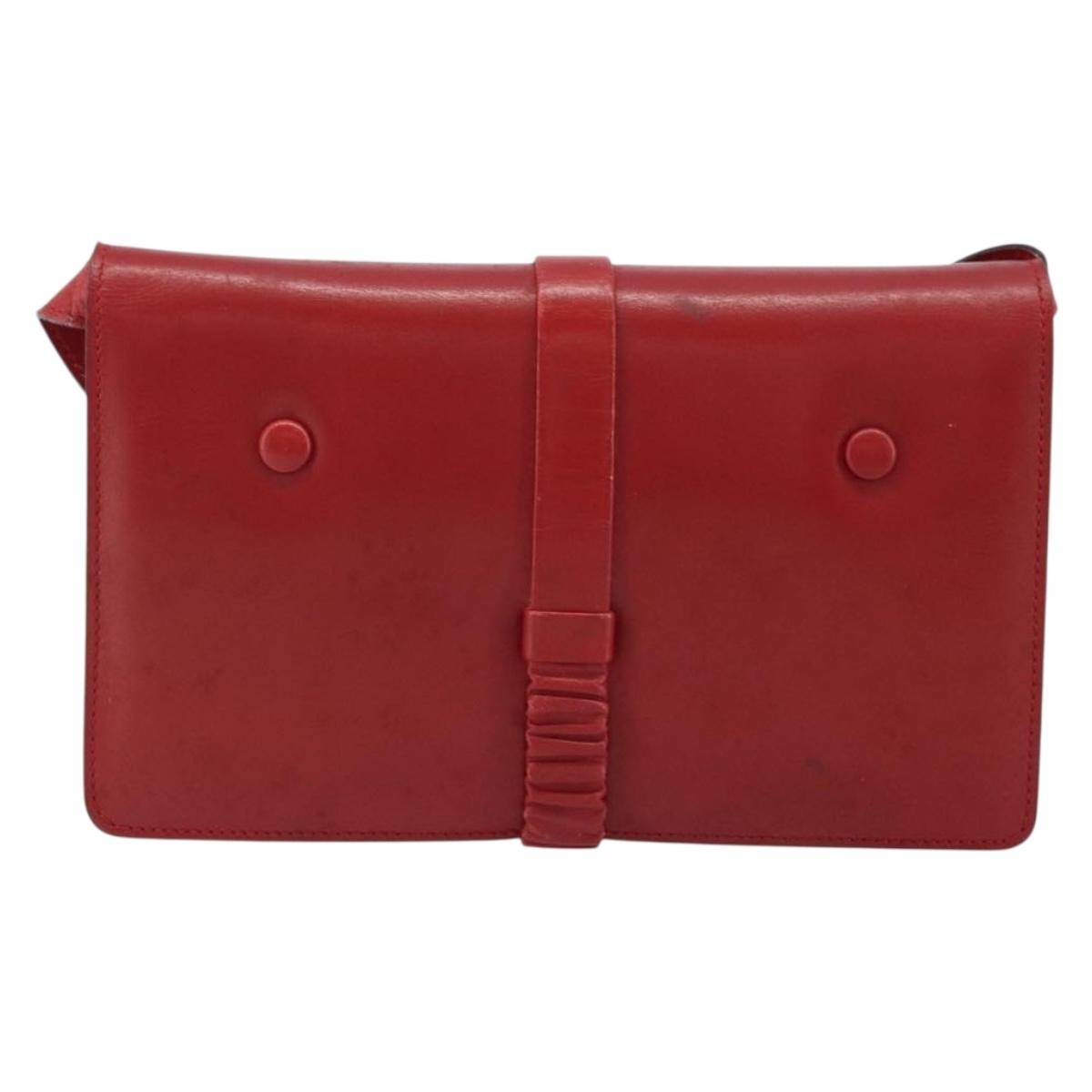 Celine Vintage Leather Red Leather Shoulder Bag Bag (Pre-Owned)