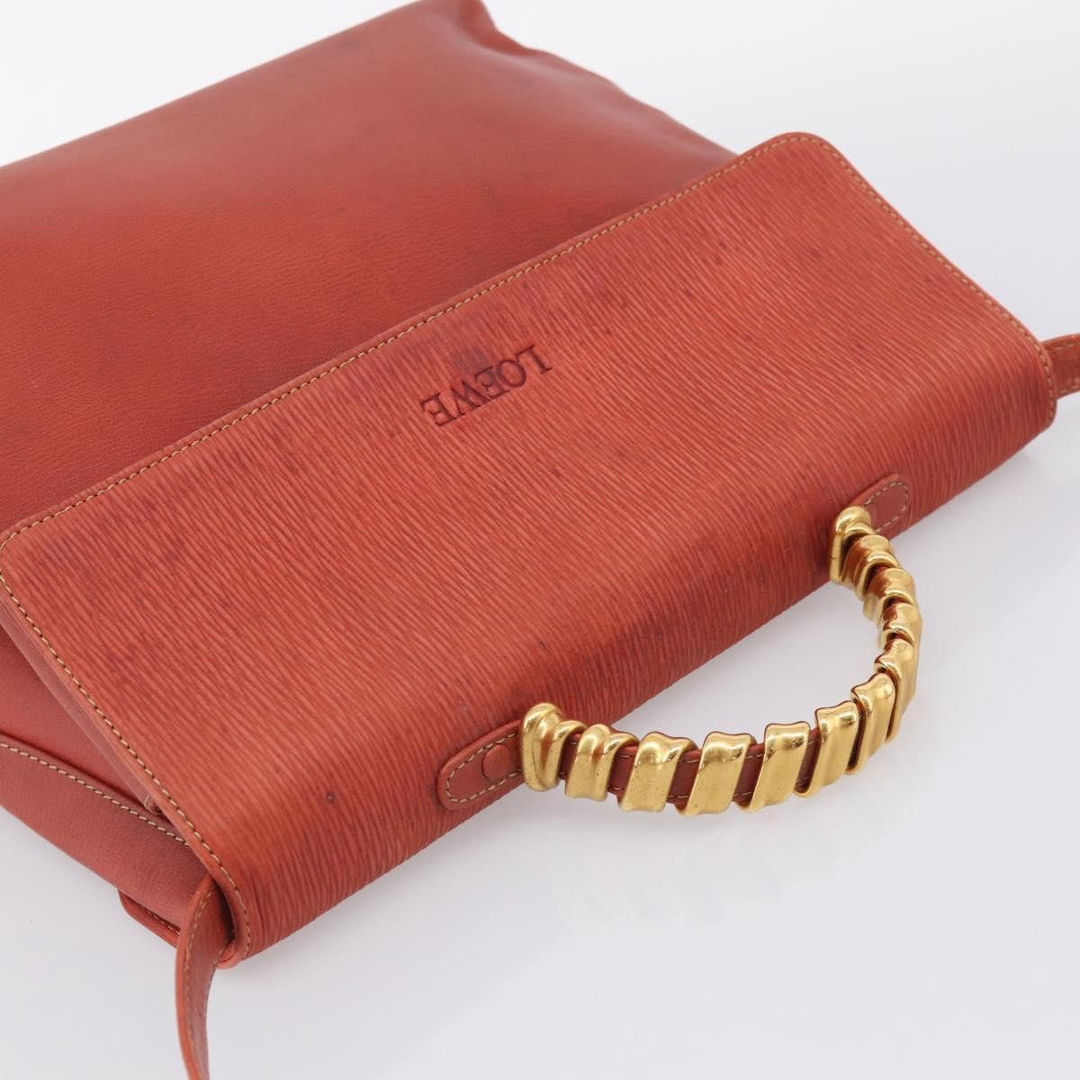 Loewe Vintage Velazquez Top Handle Leather Orange Leather Handbag (Pre-Owned)