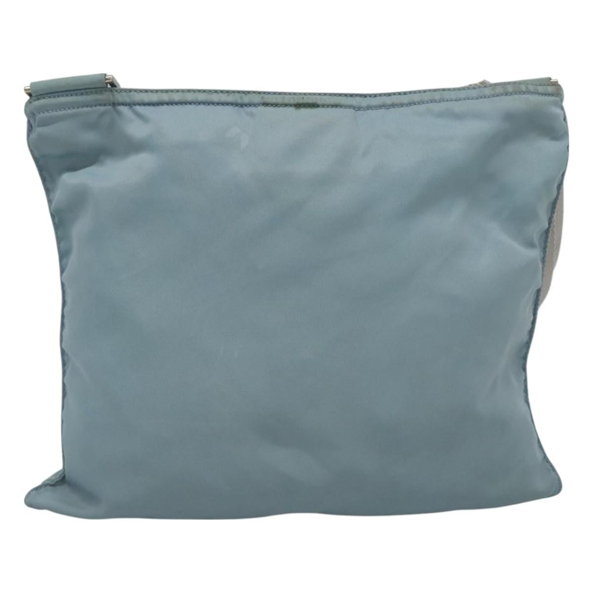 Prada Flat Messenger Tessuto Blue Nylon Shoulder Bag Bag (Pre-Owned)