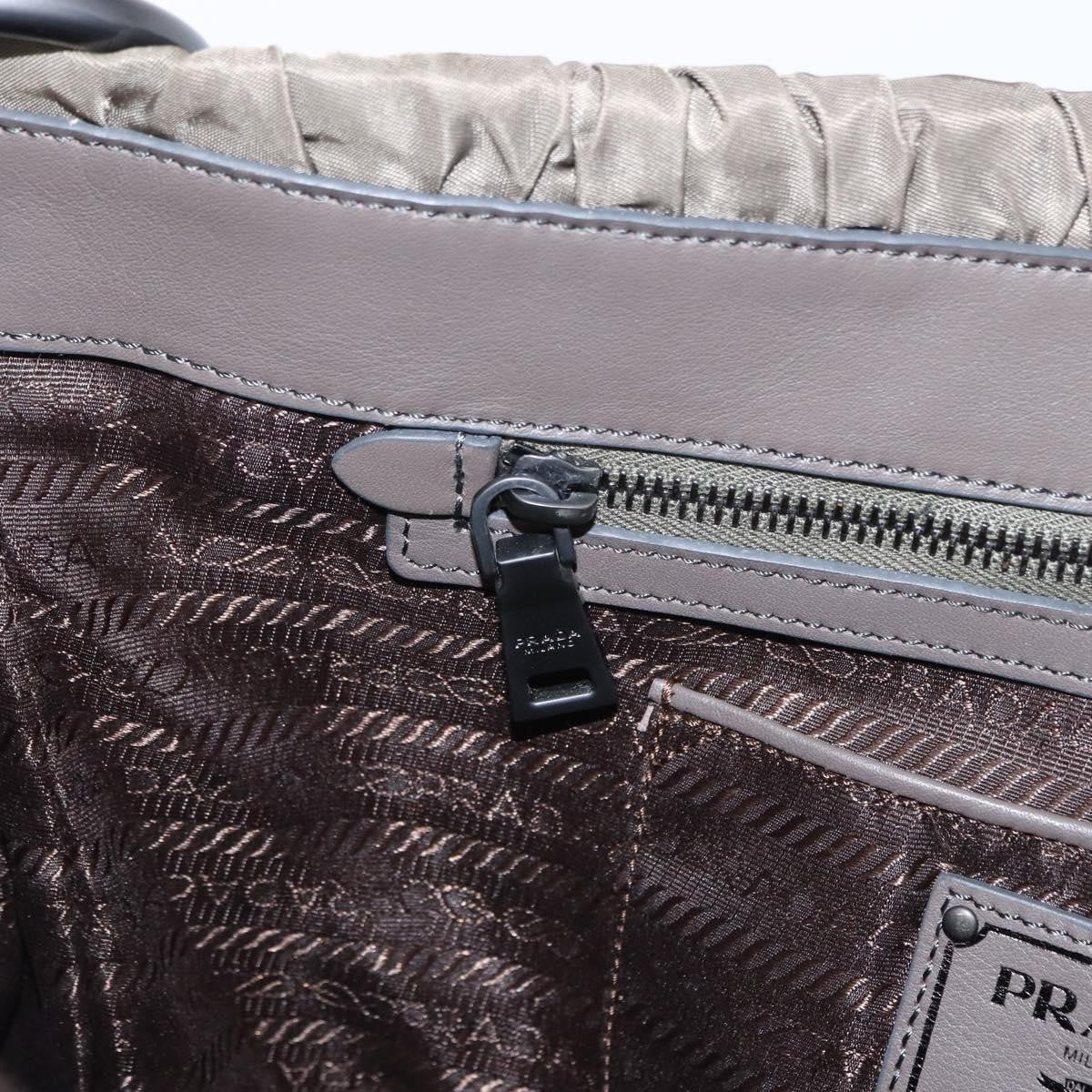 Prada Gaufre Convertible Hobo Tessuto Gray Nylon Shoulder Bag Bag (Pre-Owned)