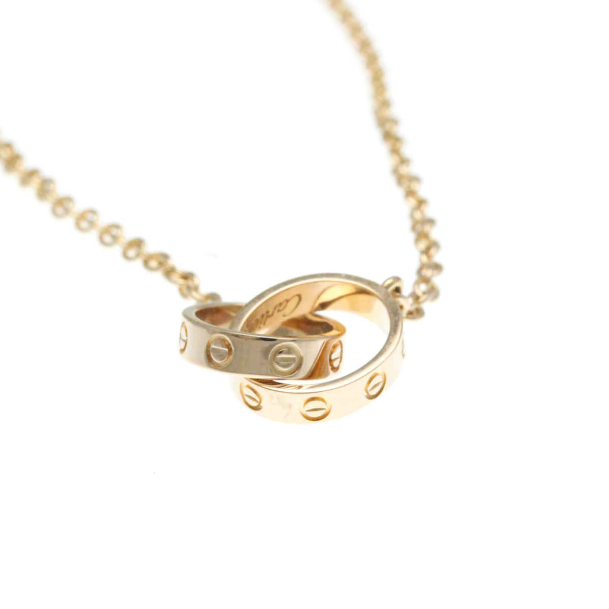 Cartier Love Interlocking 18K Rose Gold Gold Pink_Gold Necklace Jewelry (Pre-Owned)