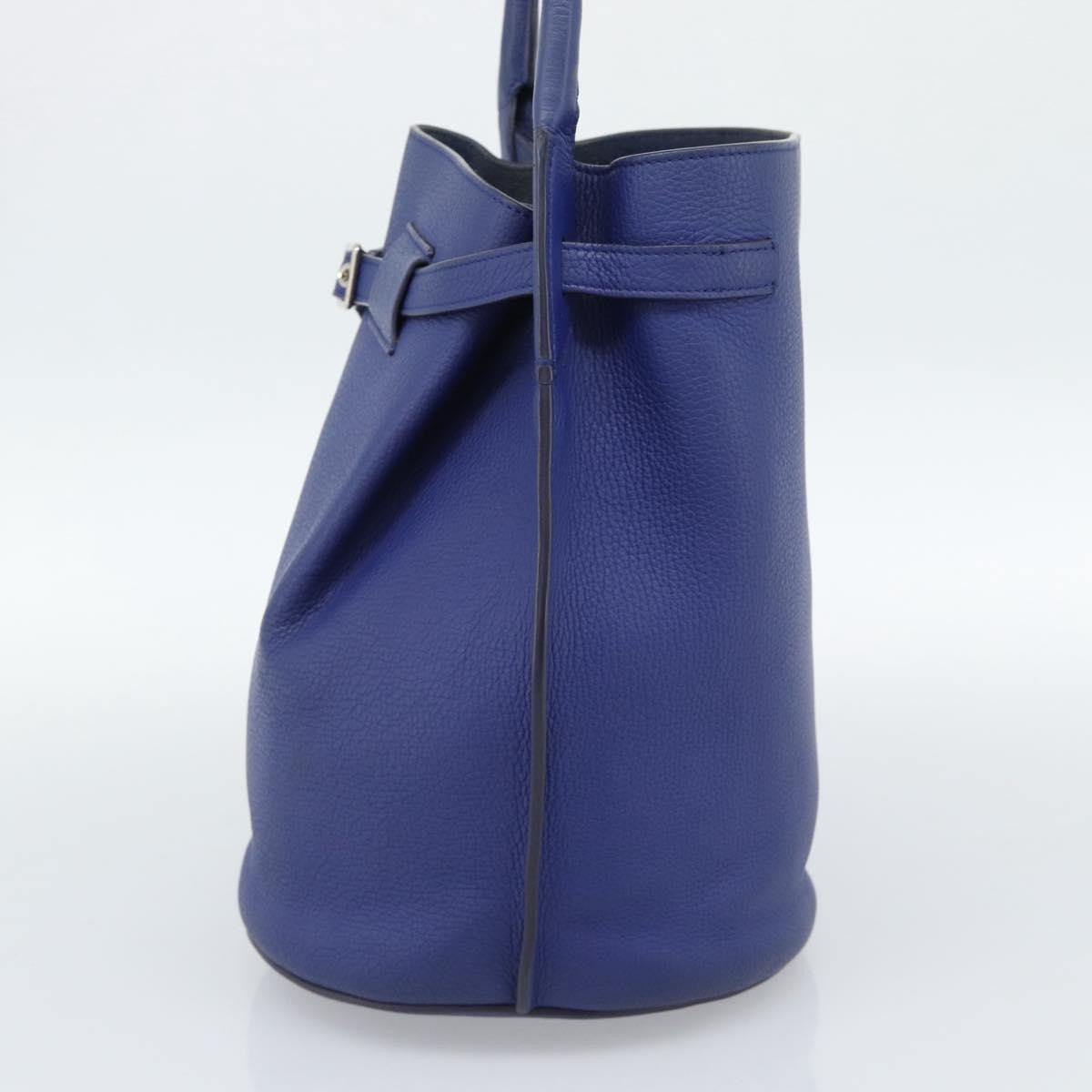 Celine Big Bag Bucket Leather Blue Leather Handbag (Pre-Owned)