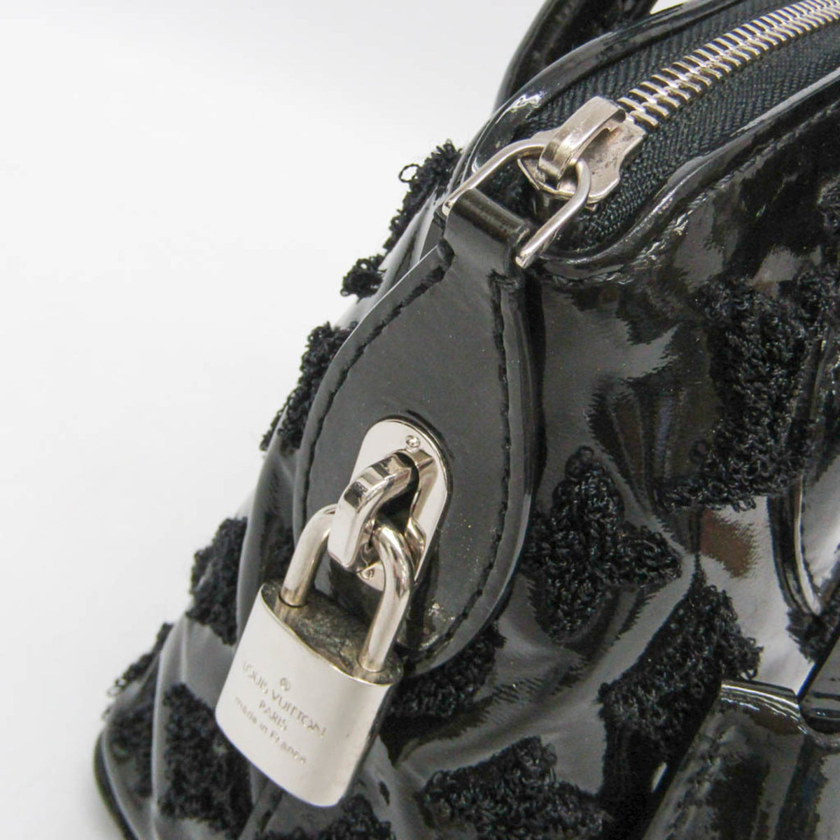 Louis Vuitton Fascination Lockit Patent Lambskin Black Patent_Leather Handbag (Pre-Owned)