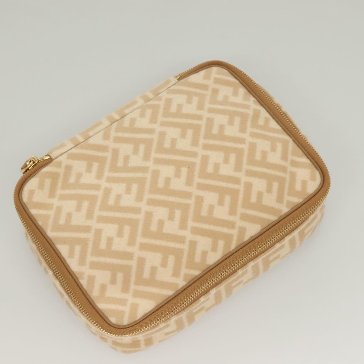 Celine Vintage Toiletry Macadam Coated Canvas Beige Canvas Toiletry Case Accessory (Pre-Owned)