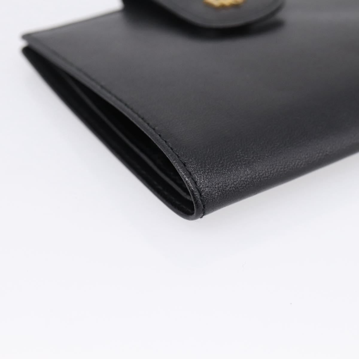 Christian Dior Bifold Card Holder Leather Black Leather Card Holders Accessory (Pre-Owned)
