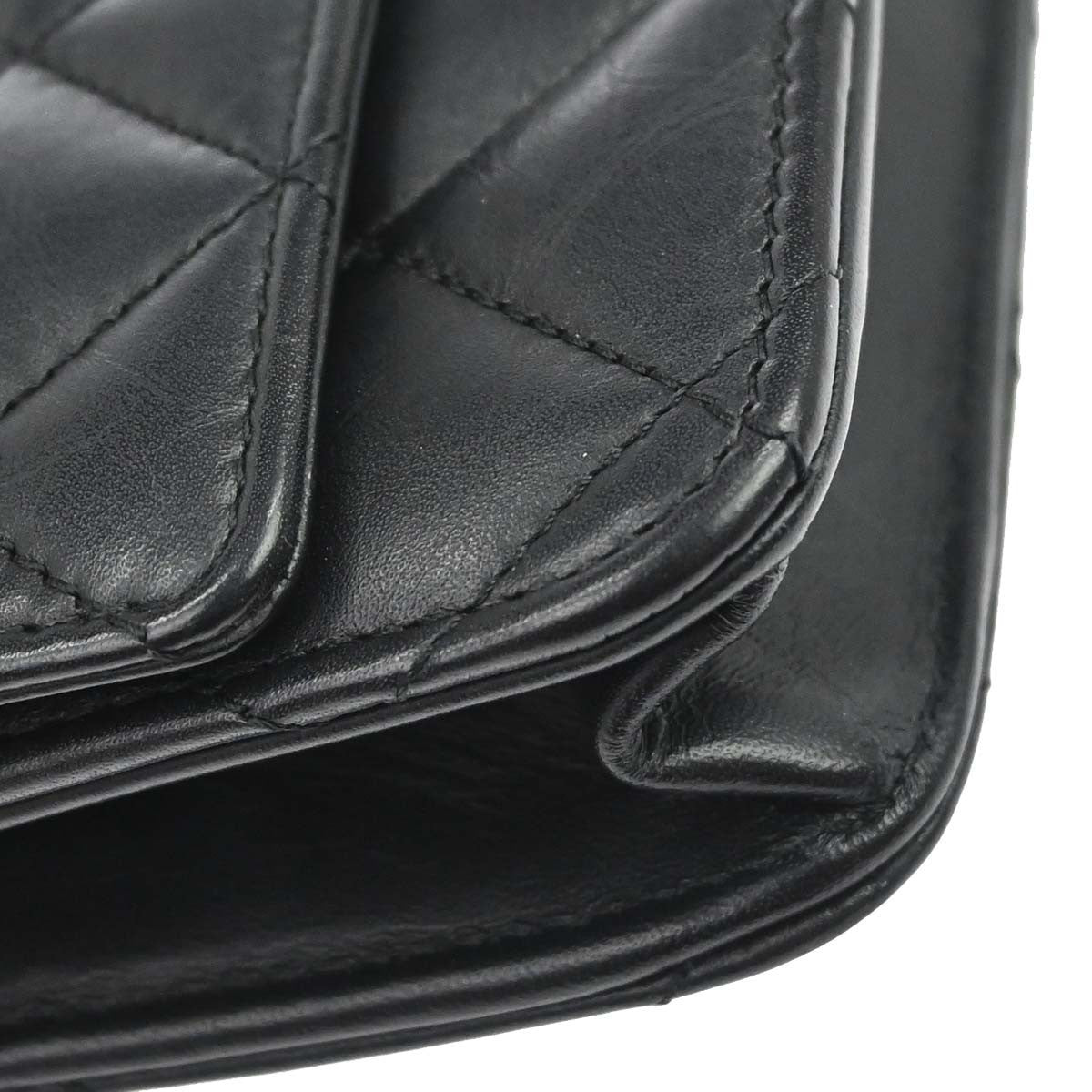 Chanel Reissue 2.55 Wallet On Chain Quilted Lambskin Black Leather Shoulder Bag Bag (Pre-Owned)