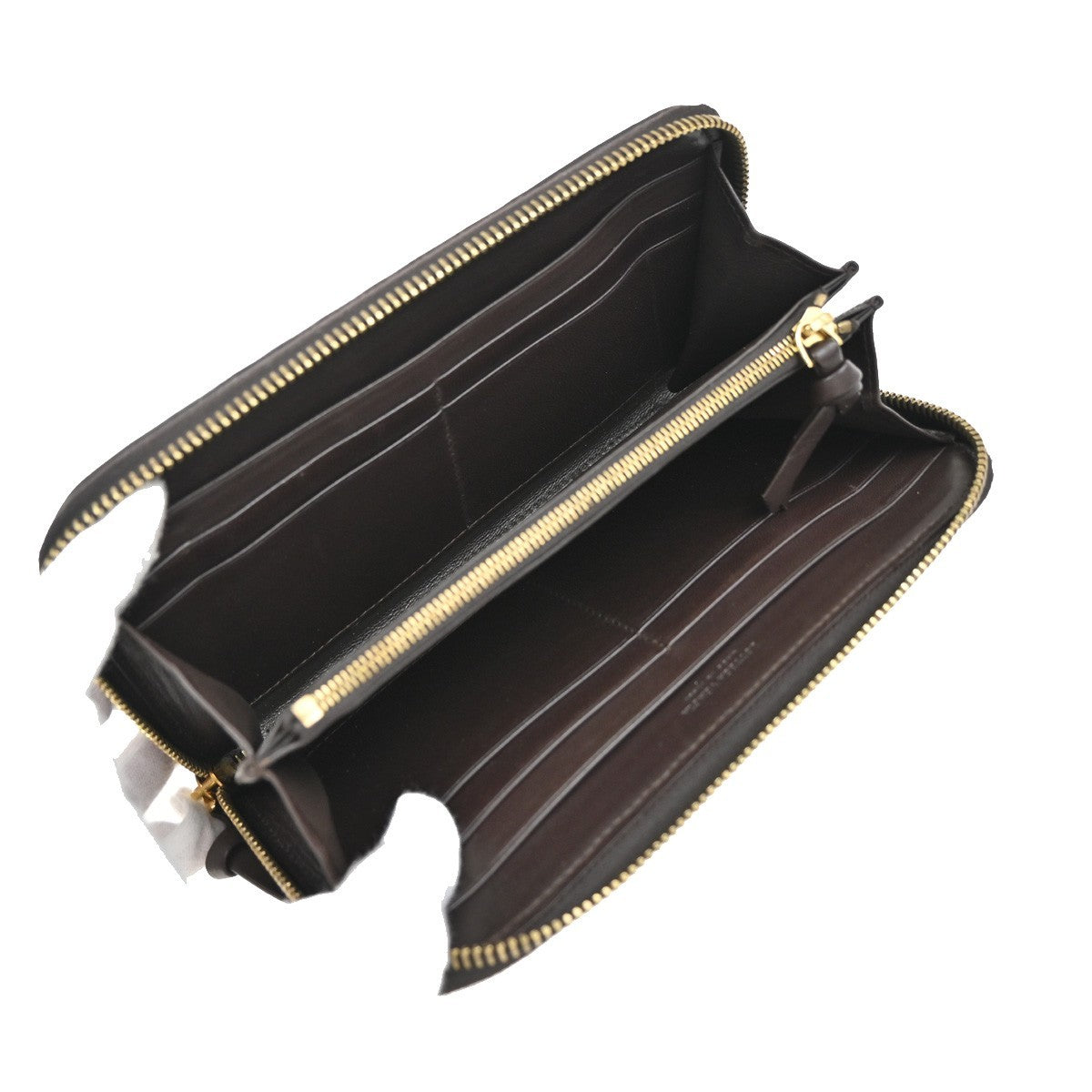 Bottega Veneta Intrecciato Long Zip Leather Brown Leather Wallets Accessory (Pre-Owned)