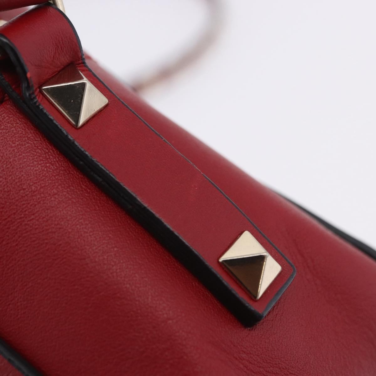 Valentino Garavani Rockstud Camera Leather Red Leather Crossbody Bag Bag (Pre-Owned)