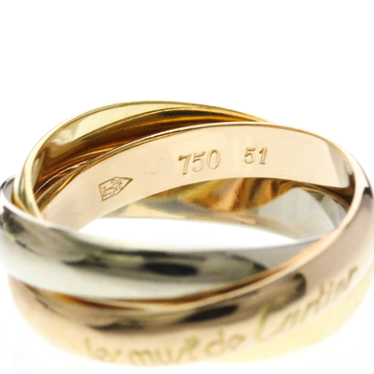 Cartier Trinity 18K Tricolor Gold Gold Gold Ring Jewelry (Pre-Owned)