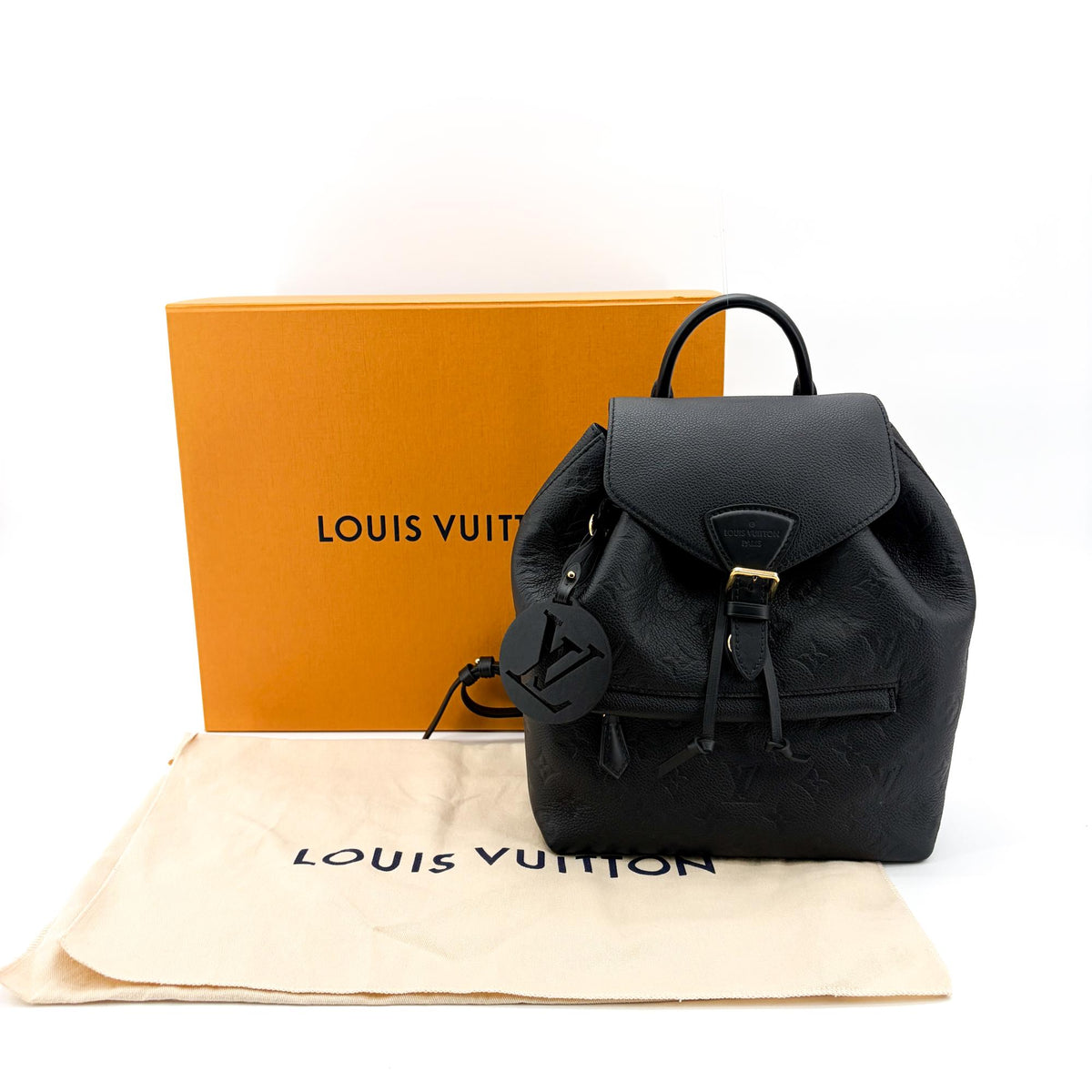 Louis Vuitton Montsouris Nm Monogram Empreinte Leather Black Leather Backpack Bag (Pre-Owned)