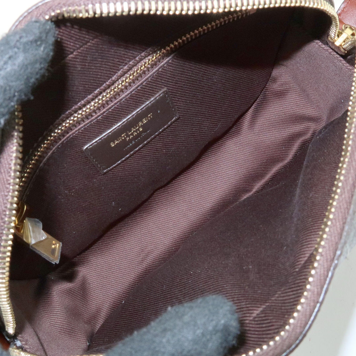 Saint Laurent Le Monogramme Camera Monogram All Over Coated Canvas And Leather Brown Canvas Handbag (Pre-Owned)