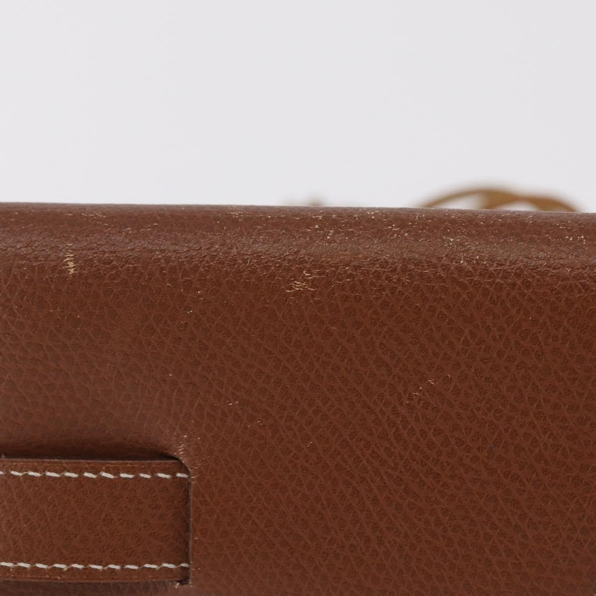 Hermes Pochette Green Waist Leather Brown Leather Handbag (Pre-Owned)