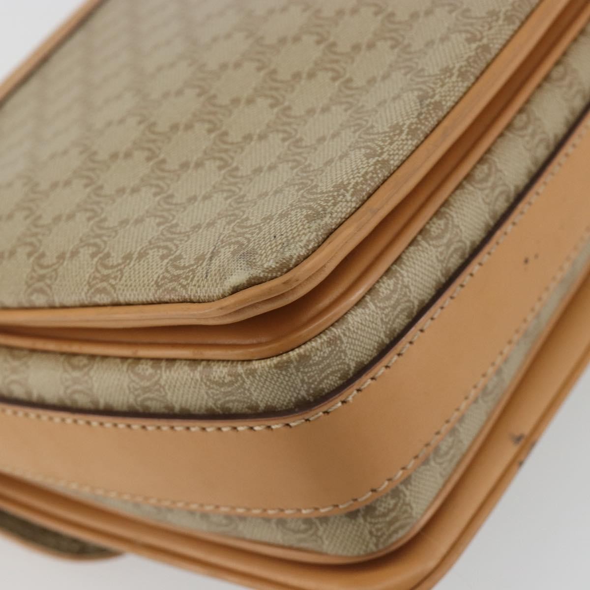 Celine Vintage Macadam Canvas And Leather Beige Canvas Shoulder Bag Bag (Pre-Owned)