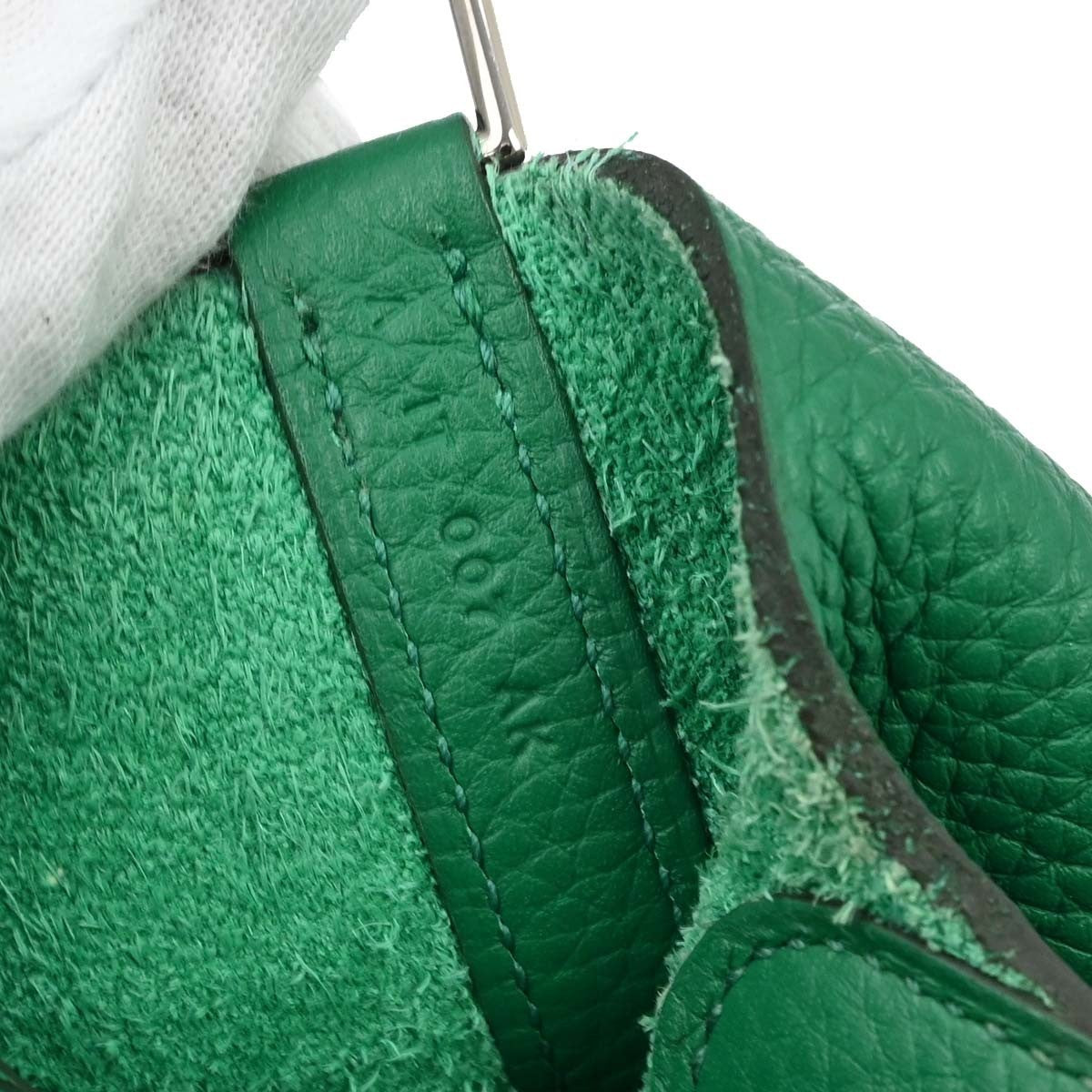 Hermes Picotin Lock Clemence Green Leather Handbag (Pre-Owned)
