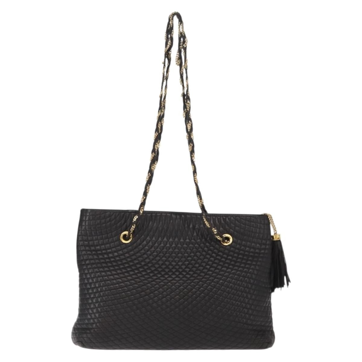 Bally Vintage Leather Black Leather Shoulder Bag Bag (Pre-Owned)