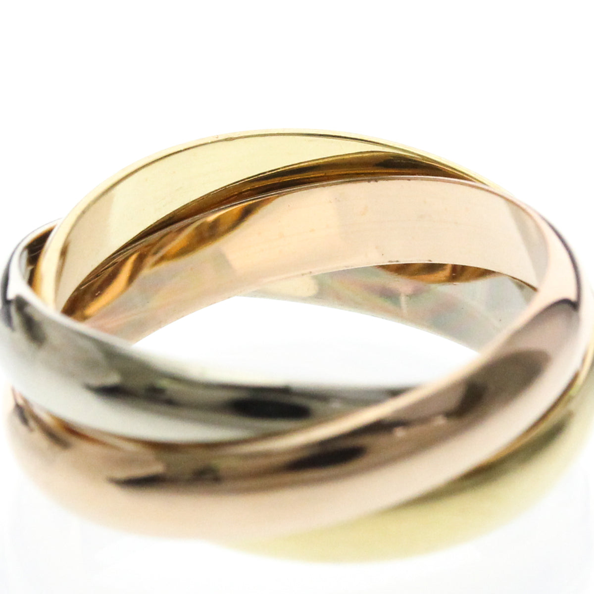 Cartier Trinity 18K Tricolor Gold Gold Gold Ring Jewelry (Pre-Owned)
