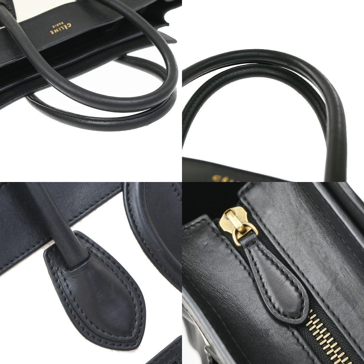 Celine Bicolor Luggage Leather Black Leather Tote Bag Bag (Pre-Owned)