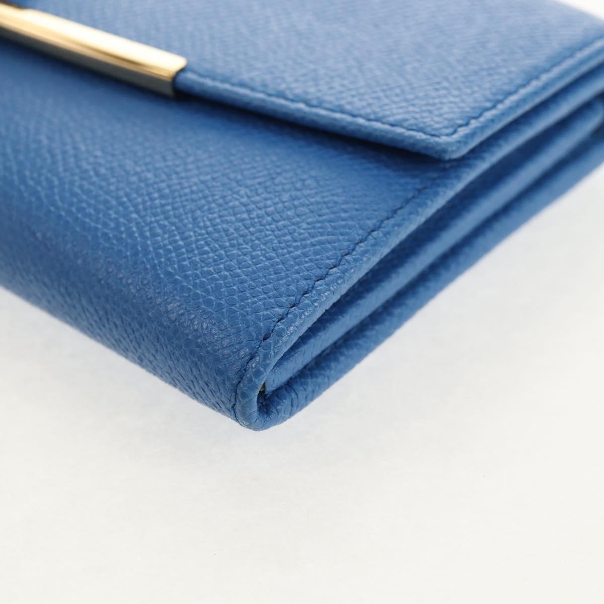 Salvatore Ferragamo Gancini Flap Continental Leather Blue Leather Wallets Accessory (Pre-Owned)