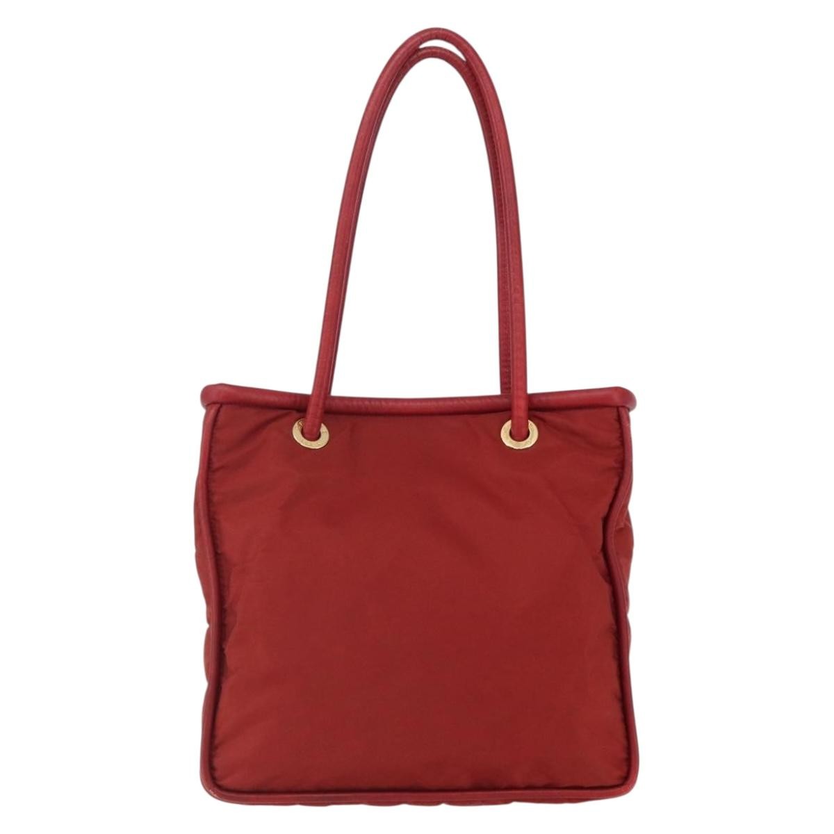 Celine Tote Nylon Red Nylon Tote Bag Bag (Pre-Owned)