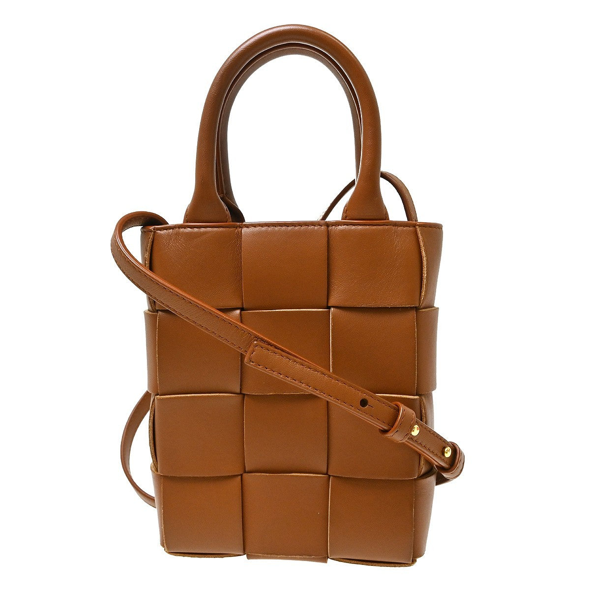 Bottega Veneta Cassette Convertible Tote Maxi Intrecciato Leather Brown Leather Shoulder Bag Bag (Pre-Owned)