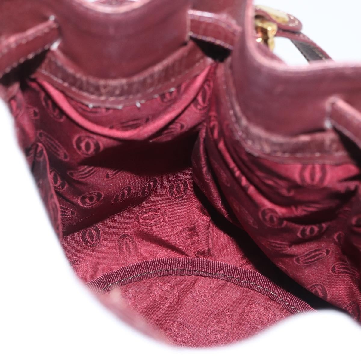 Cartier Must De Cartier Leather Burgundy Leather Shoulder Bag Bag (Pre-Owned)