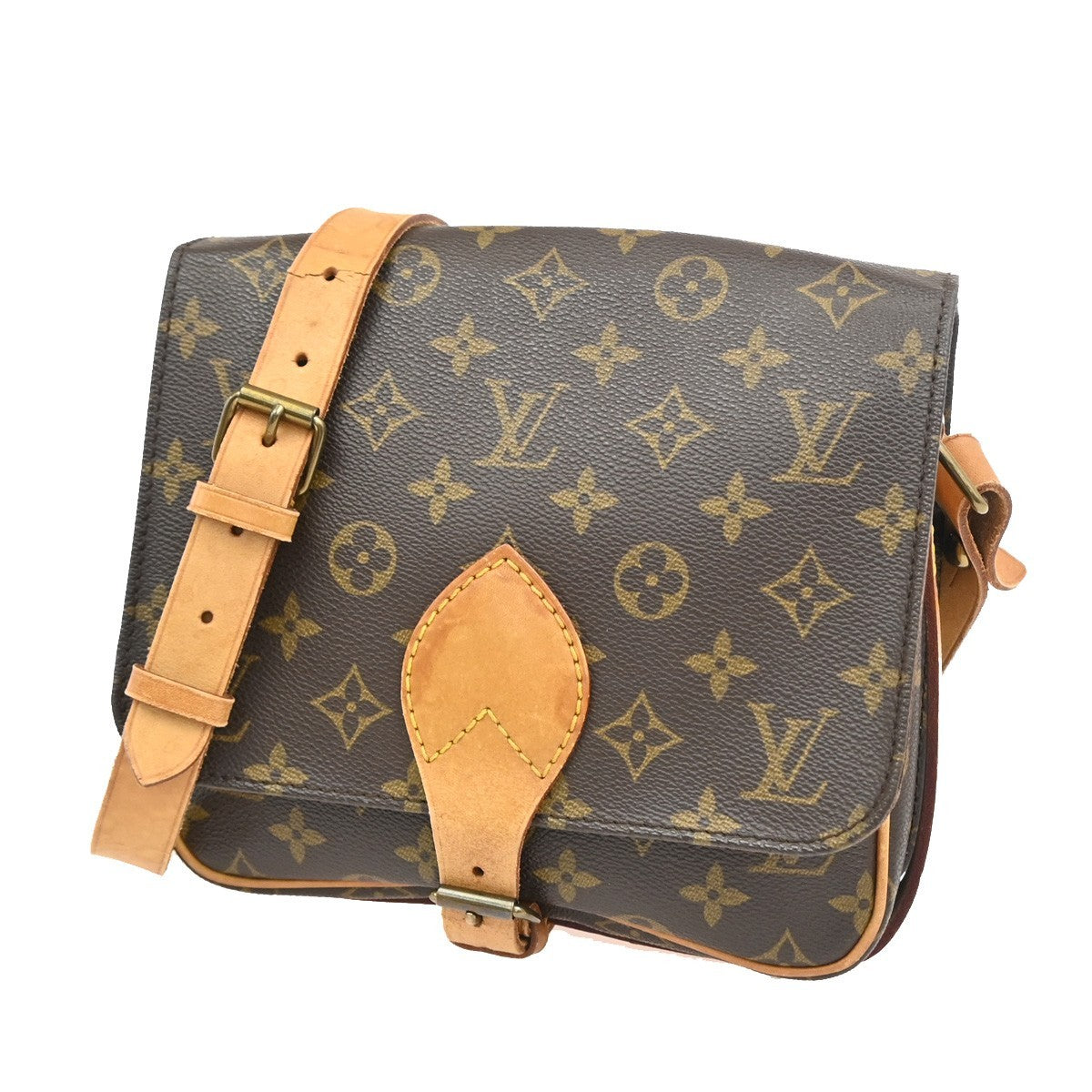 Louis Vuitton Cartouchiere Monogram Canvas Brown Canvas Handbag (Pre-Owned)
