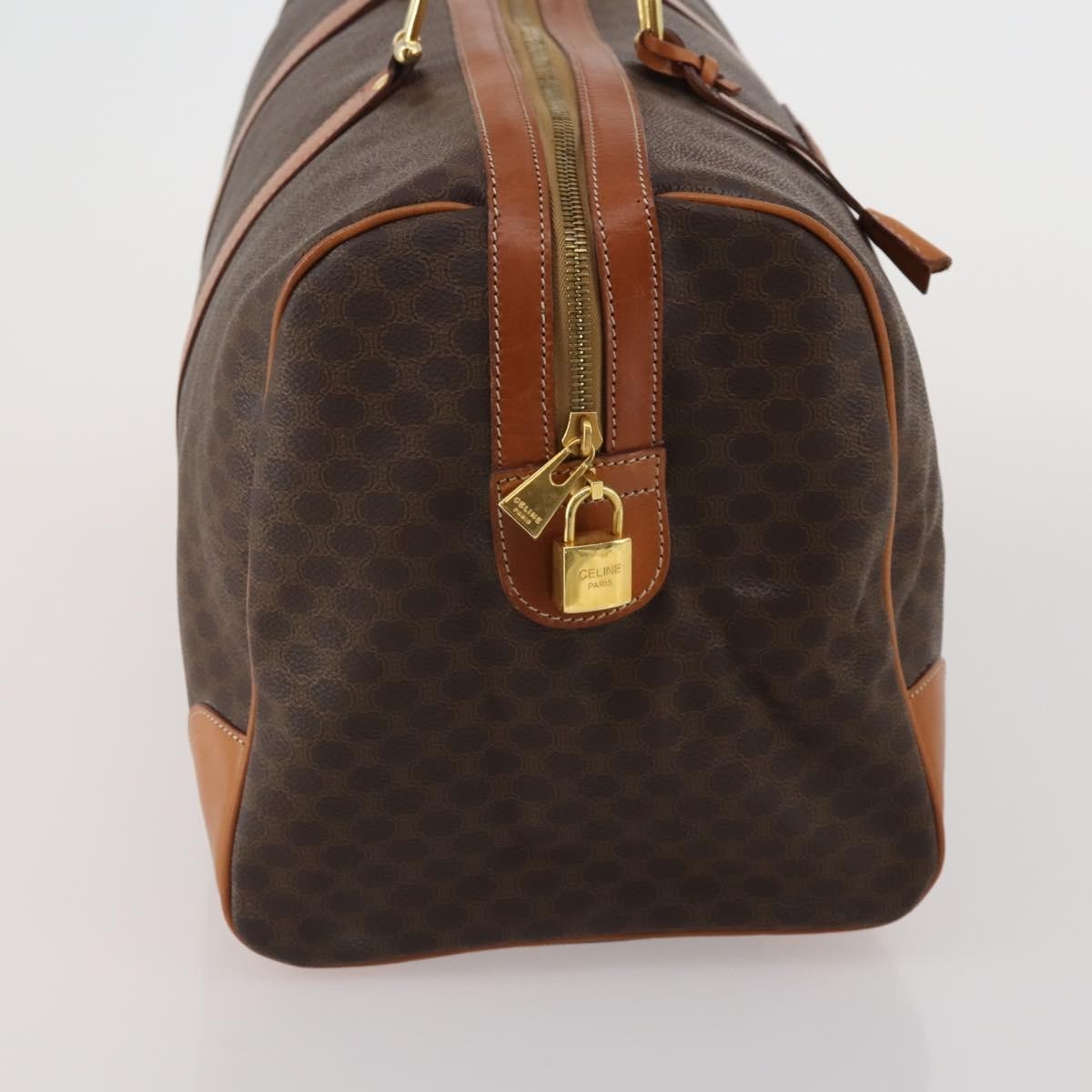Celine Boston Triomphe Coated Canvas Brown Pvc Handbag (Pre-Owned)