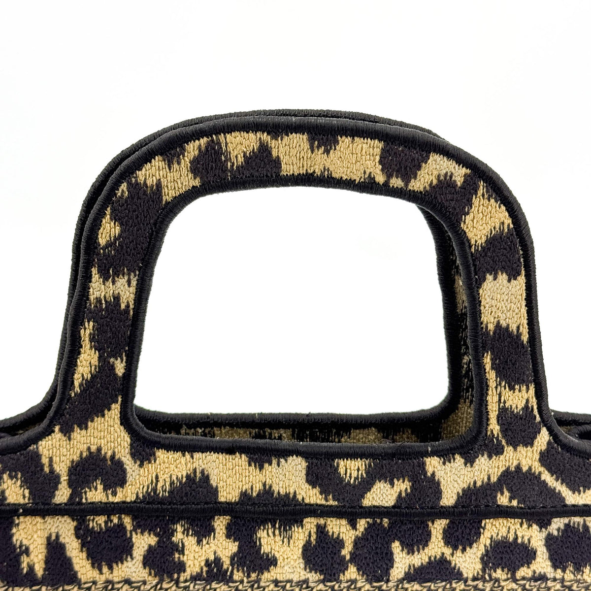 Christian Dior Book Mizza Embroidered Canvas Black Canvas Tote Bag Bag (Pre-Owned)