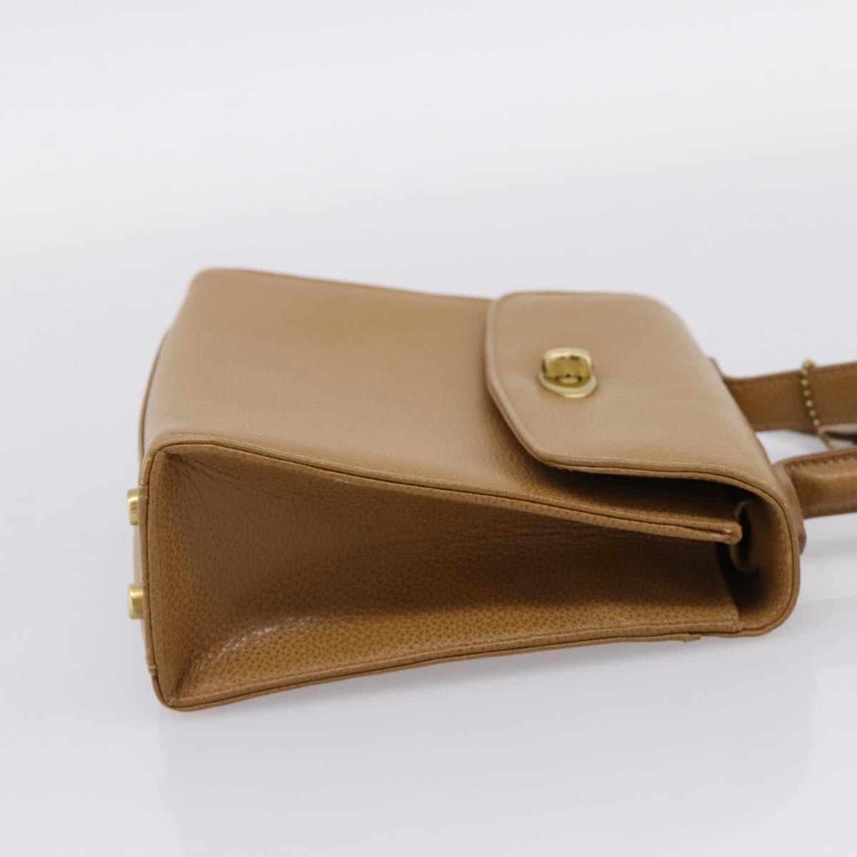Coach Handbag Sling Beige Leather Handbag (Pre-Owned)