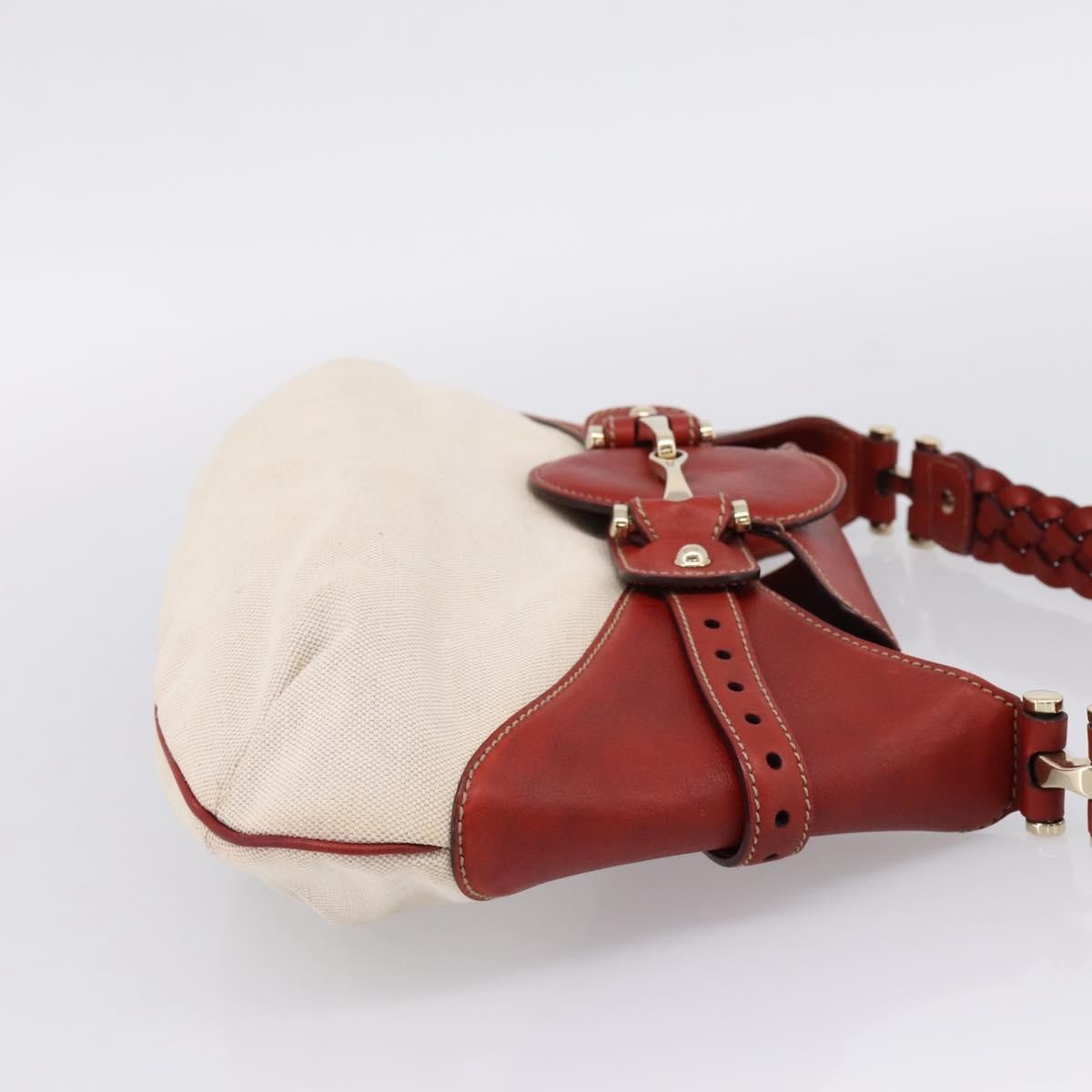Gucci Horsebit Gg Canvas And Leather Beige Canvas Tote Bag Bag (Pre-Owned)