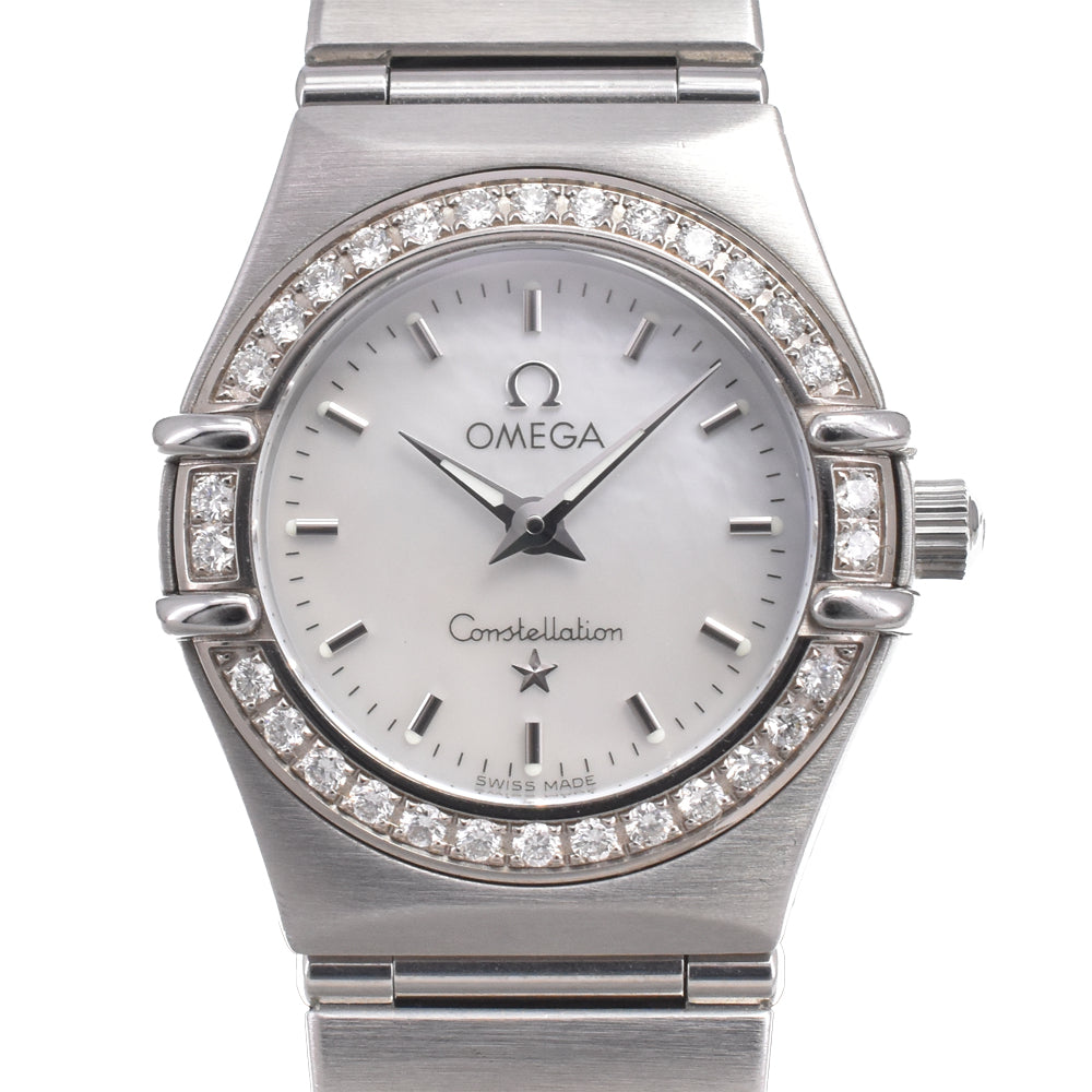 Omega Constellation Quartz Stainless Steel With Diamond Bezel And Markers Watch (Pre-Owned)