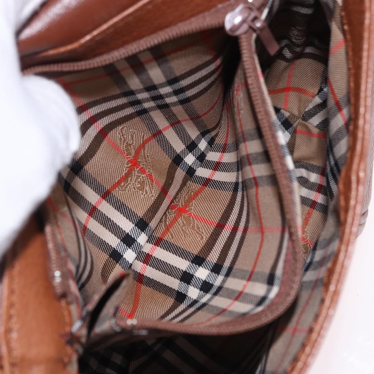 Burberry Flap Shoulder Leather Brown Leather Shoulder Bag Bag (Pre-Owned)