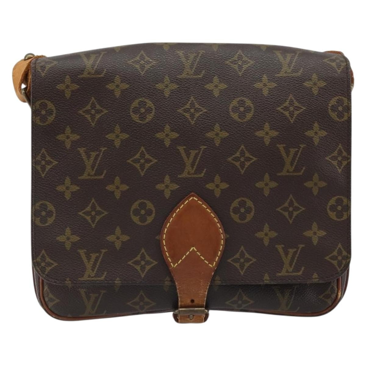 Louis Vuitton Cartouchiere Monogram Canvas Brown Canvas Shoulder Bag Bag (Pre-Owned)