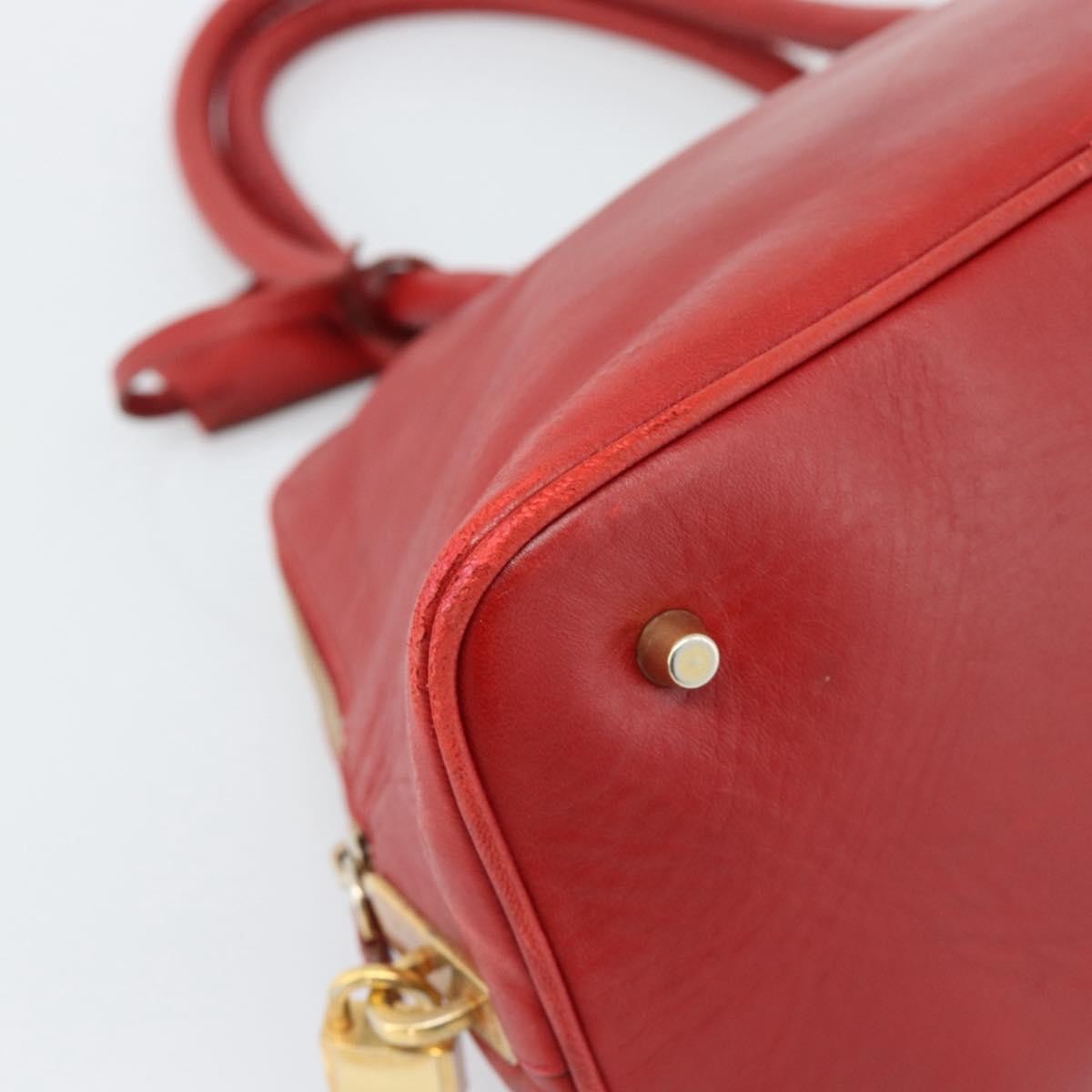 Prada Promenade Saffiano Leather Red Leather Handbag (Pre-Owned)