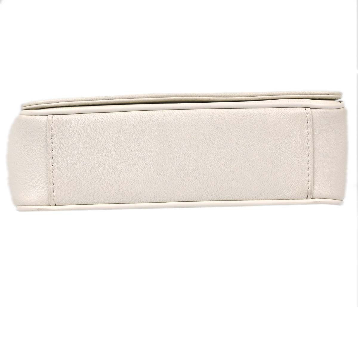 Chanel Cc Mania Flap Lambskin White Leather Shoulder Bag Bag (Pre-Owned)