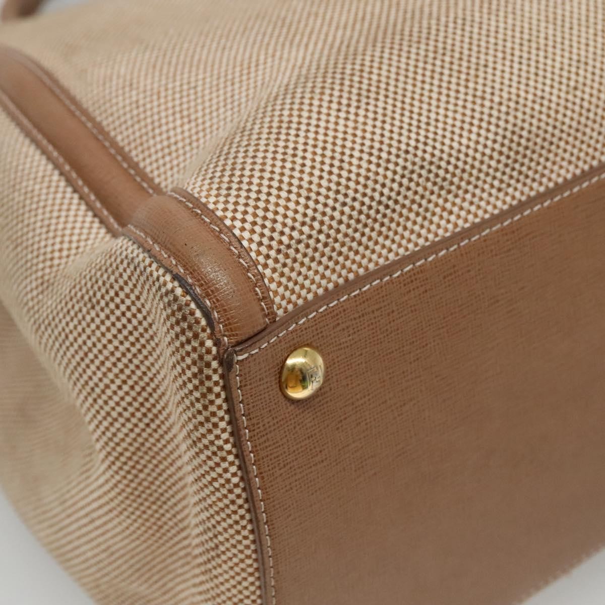 Fendi 2Jours Canvas Beige Canvas Tote Bag Bag (Pre-Owned)