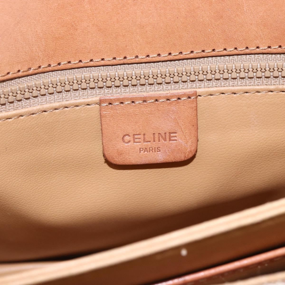 Celine Vintage Macadam Canvas And Leather Beige Canvas Shoulder Bag Bag (Pre-Owned)