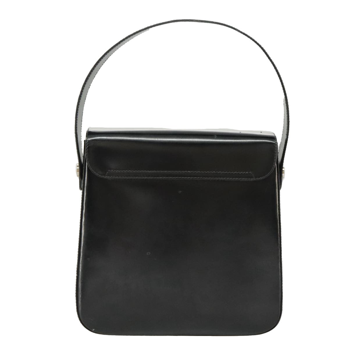 Salvatore Ferragamo Vintage Top Handle Leather Black Leather Handbag (Pre-Owned)