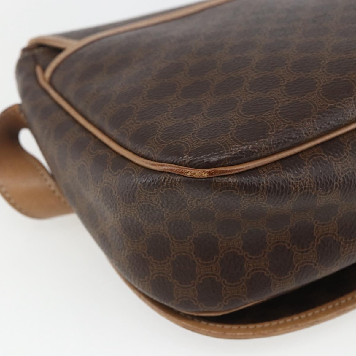 Celine Vintage Macadam Canvas And Leather Brown Canvas Shoulder Bag Bag (Pre-Owned)