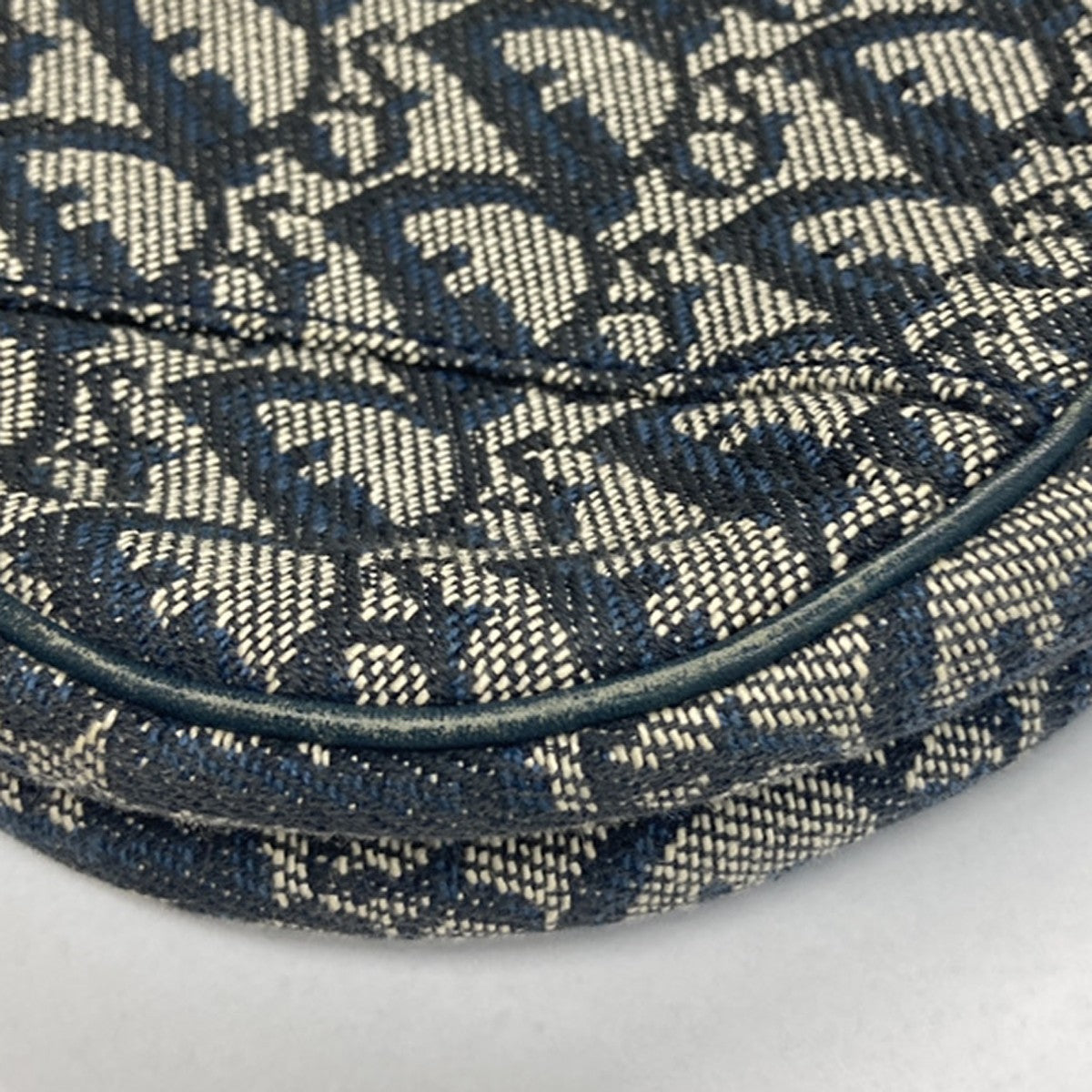 Christian Dior Vintage Saddle Diorissimo Canvas Navy Canvas Handbag (Pre-Owned)