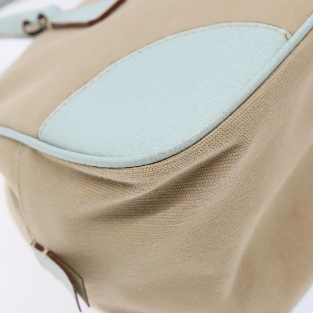Prada Bauletto Canvas With Leather Beige Canvas Bag (Pre-Owned)