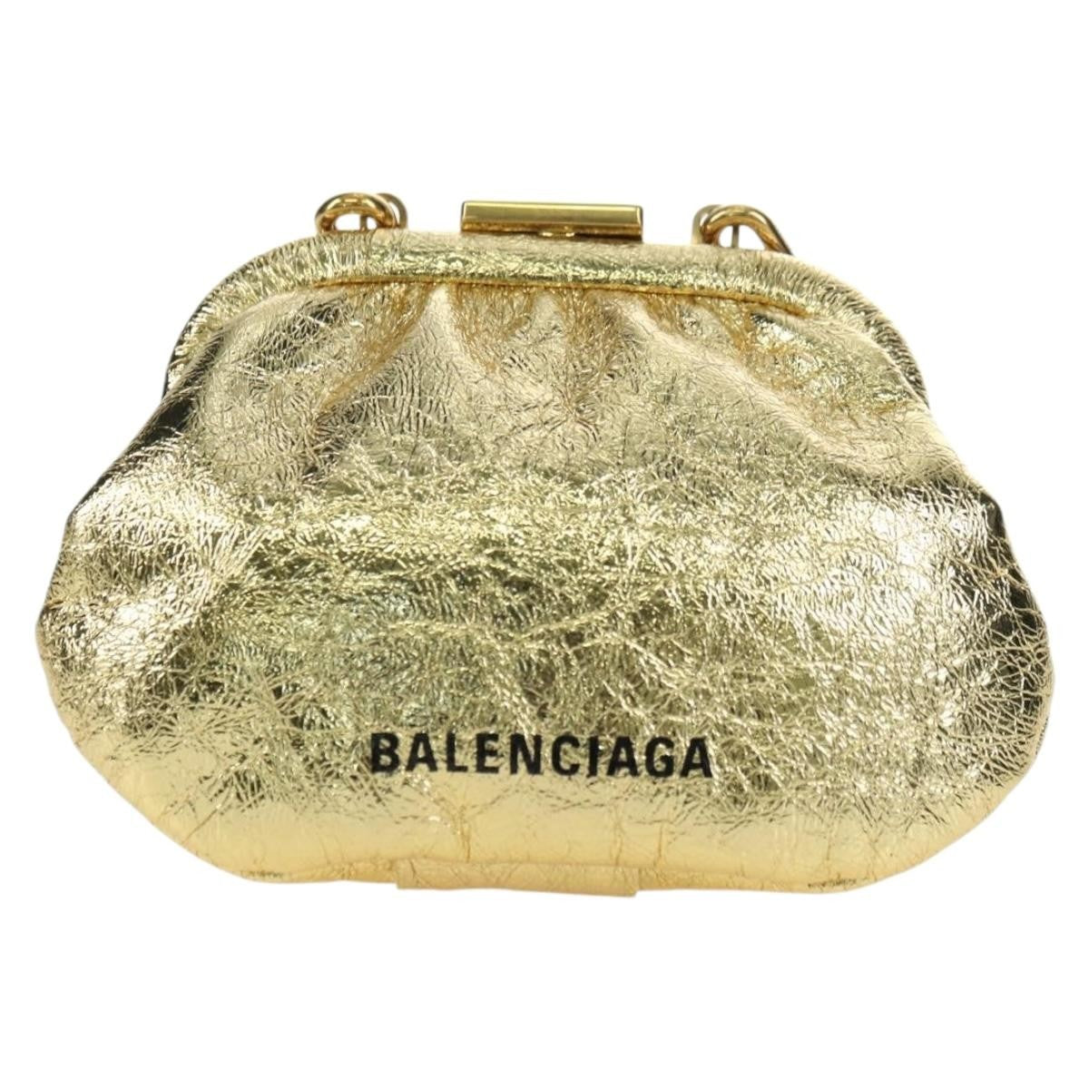 Balenciaga Cloud Clutch Leather Gold Leather Clutche & Pouche Bag (Pre-Owned)