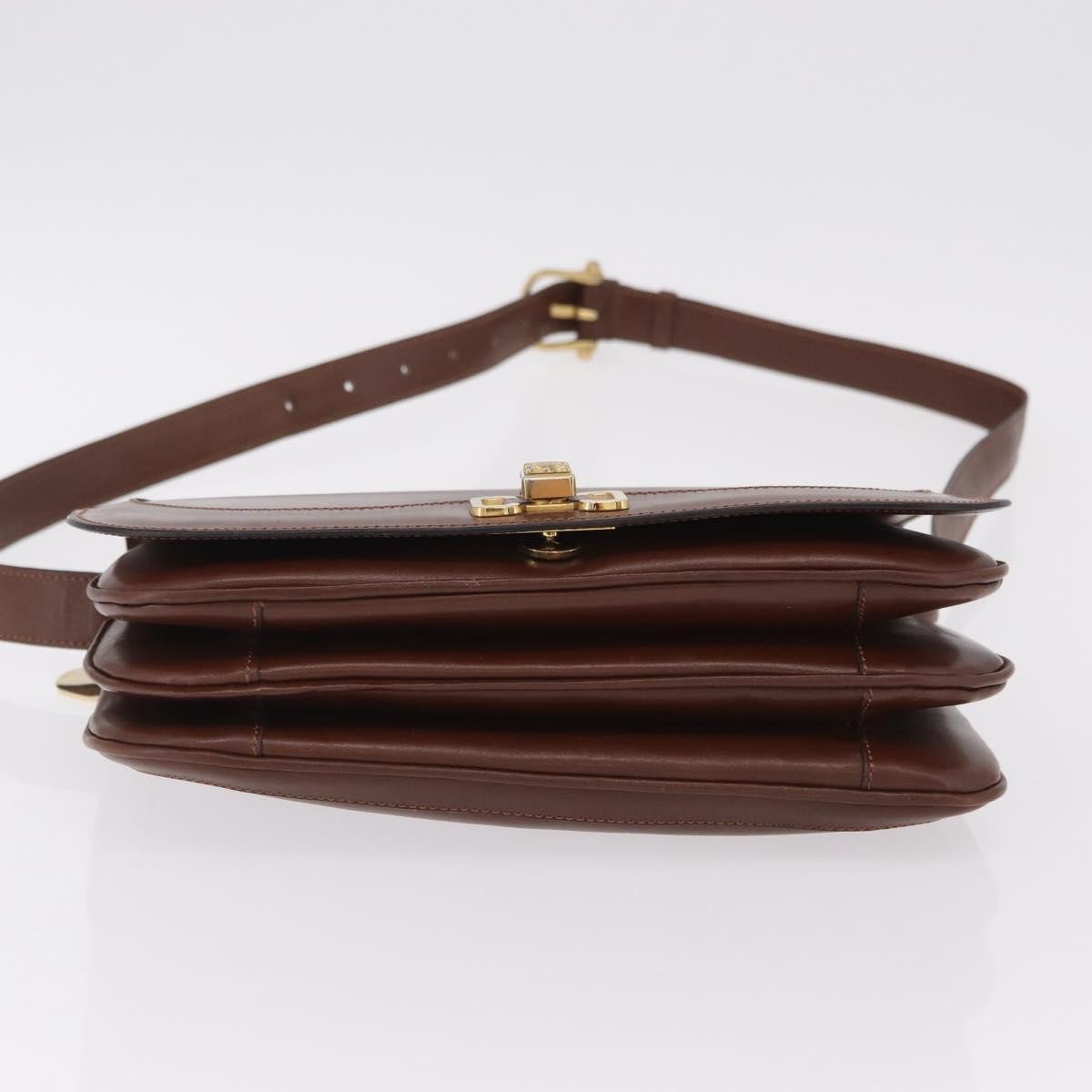 Celine Triomphe Leather Brown Leather Shoulder Bag Bag (Pre-Owned)