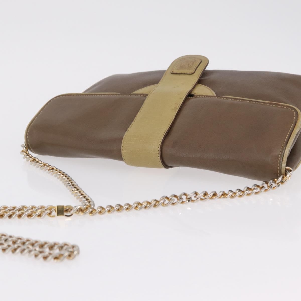 Celine Flap Shoulder Leather Brown Leather Shoulder Bag Bag (Pre-Owned)