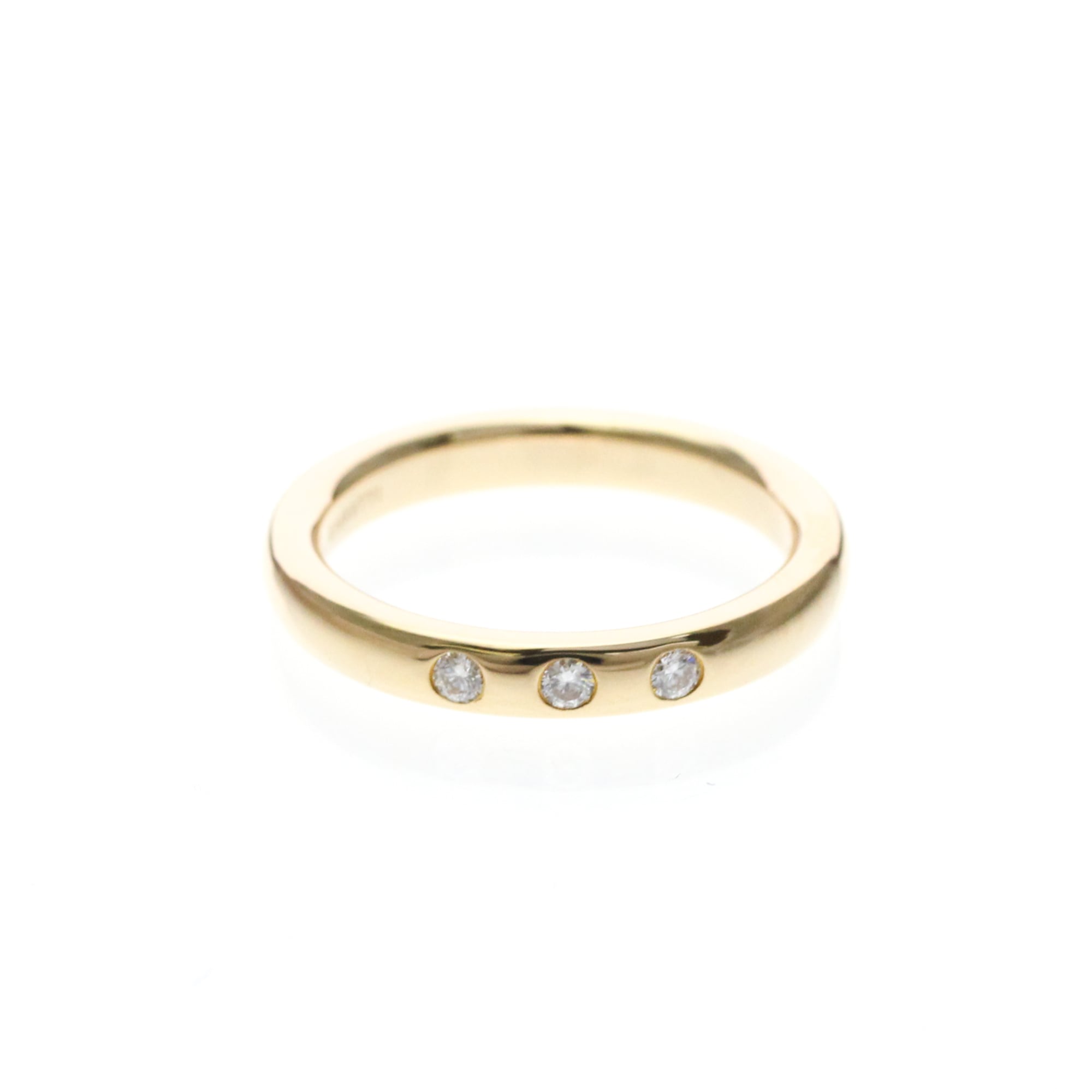 Tiffany & Co. Elsa Peretti 3 Diamond Stacking Band 18K Rose Gold With Diamonds Gold Rose_Gold Ring Jewelry (Pre-Owned)