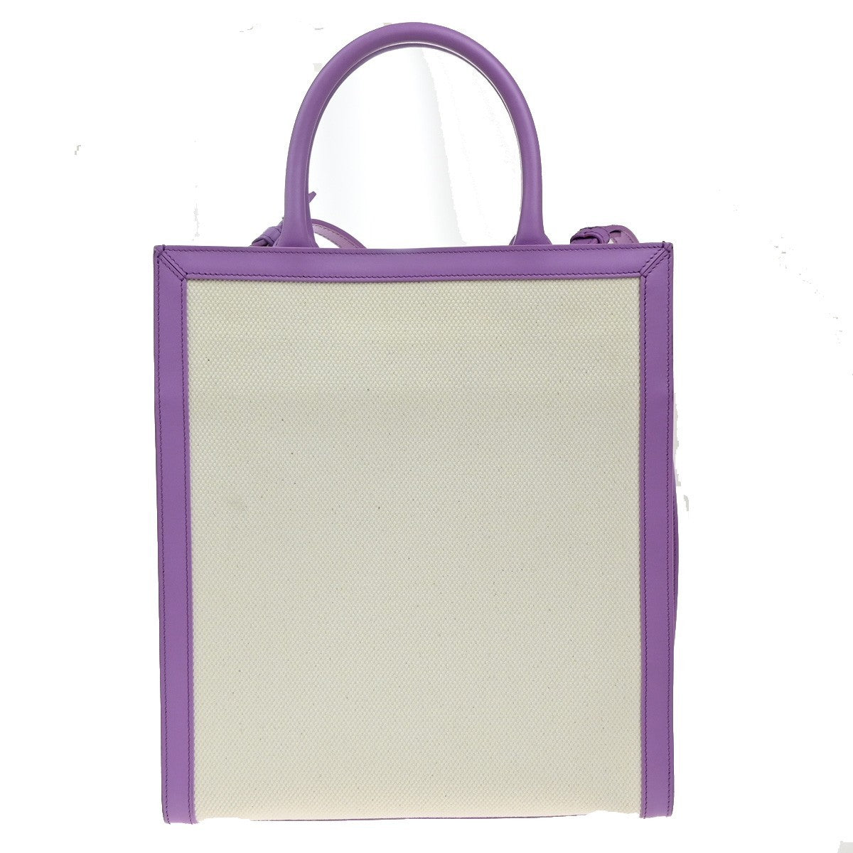 Celine Vertical Cabas Tote Canvas With Leather Purple Canvas Tote Bag Bag (Pre-Owned)