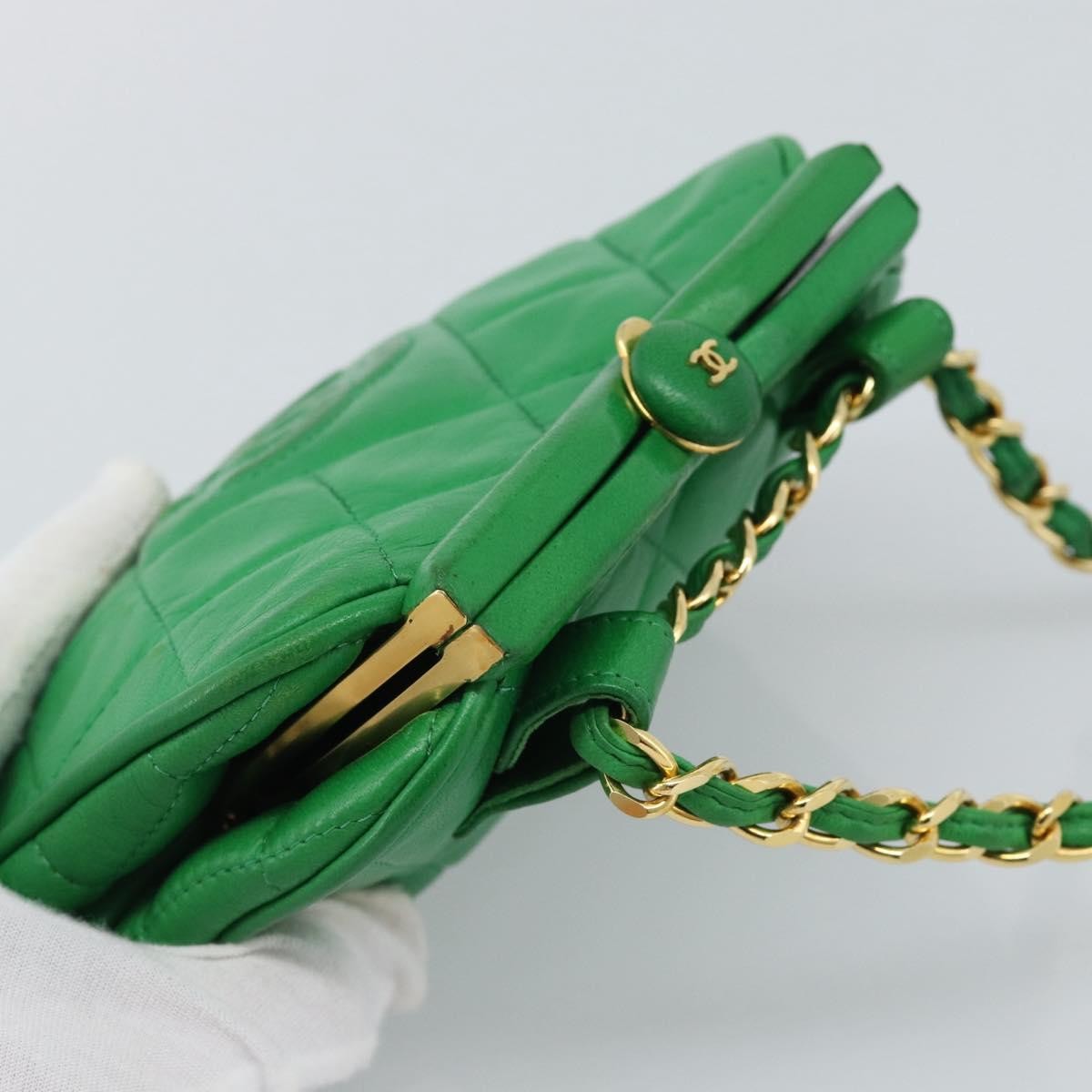 Chanel Coco Mark Quilted Lambskin Green Leather Shoulder Bag Bag (Pre-Owned)