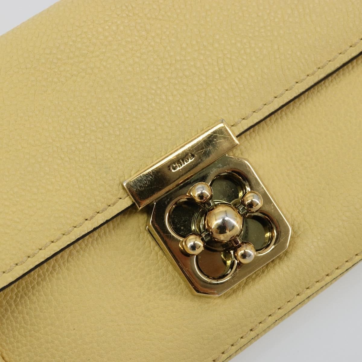 Chloe Marcie Continental Leather Yellow Leather Wallets Accessory (Pre-Owned)