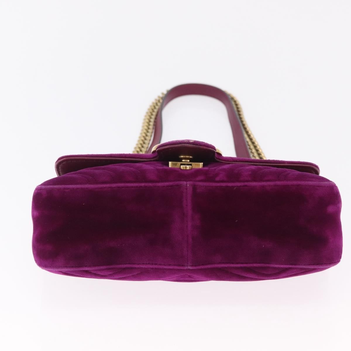 Gucci Gg Marmont Matelassé Velvet Purple Velvet Shoulder Bag Bag (Pre-Owned)